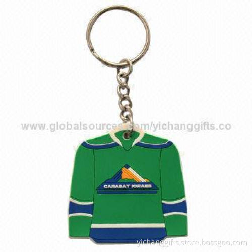 Soft PVC keychain, football t-shirt shape, environment-friendly, good idea for promotion gift